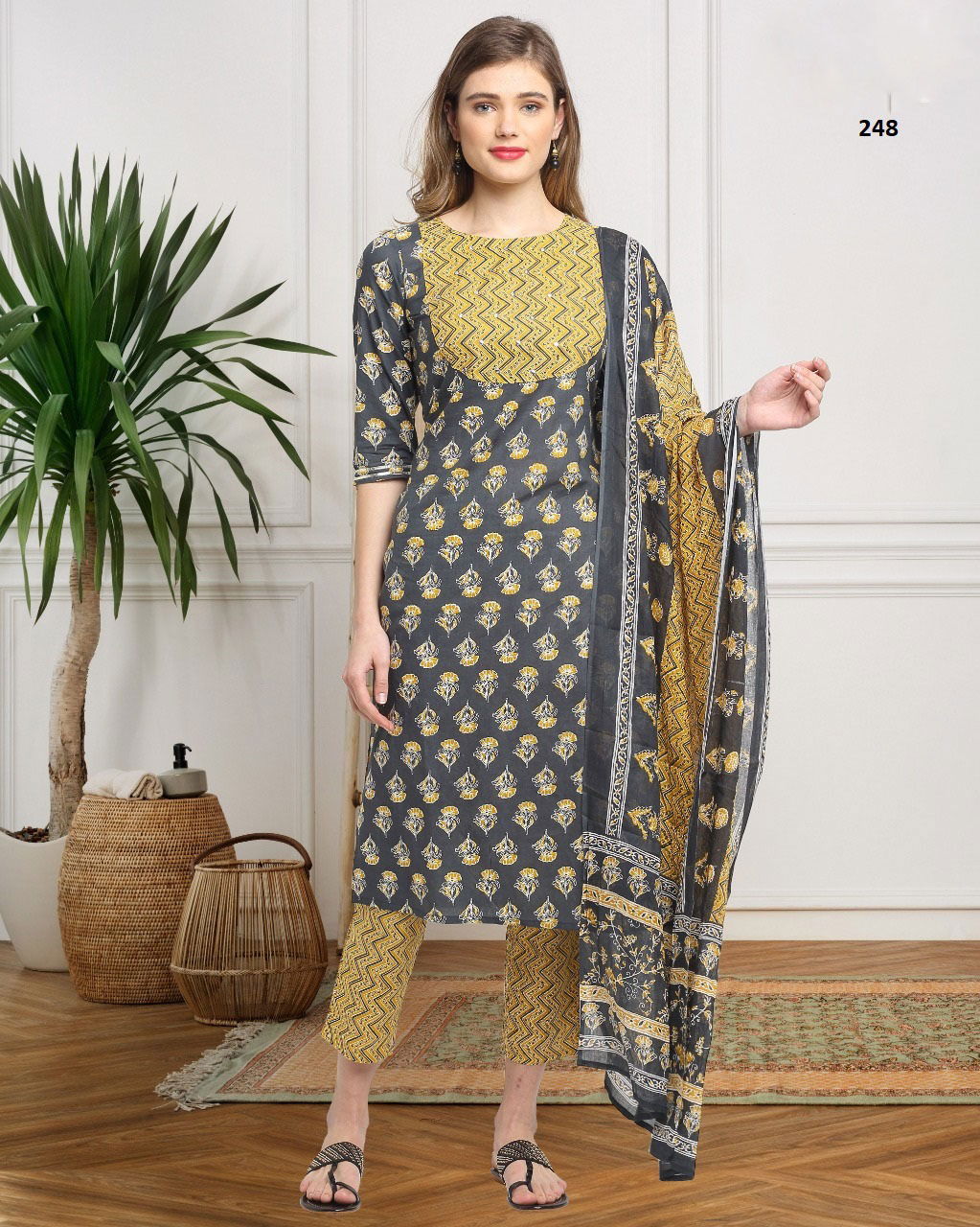 Trendy Printed 106 Regular Wear Wholesale Printed Readymade Suits
